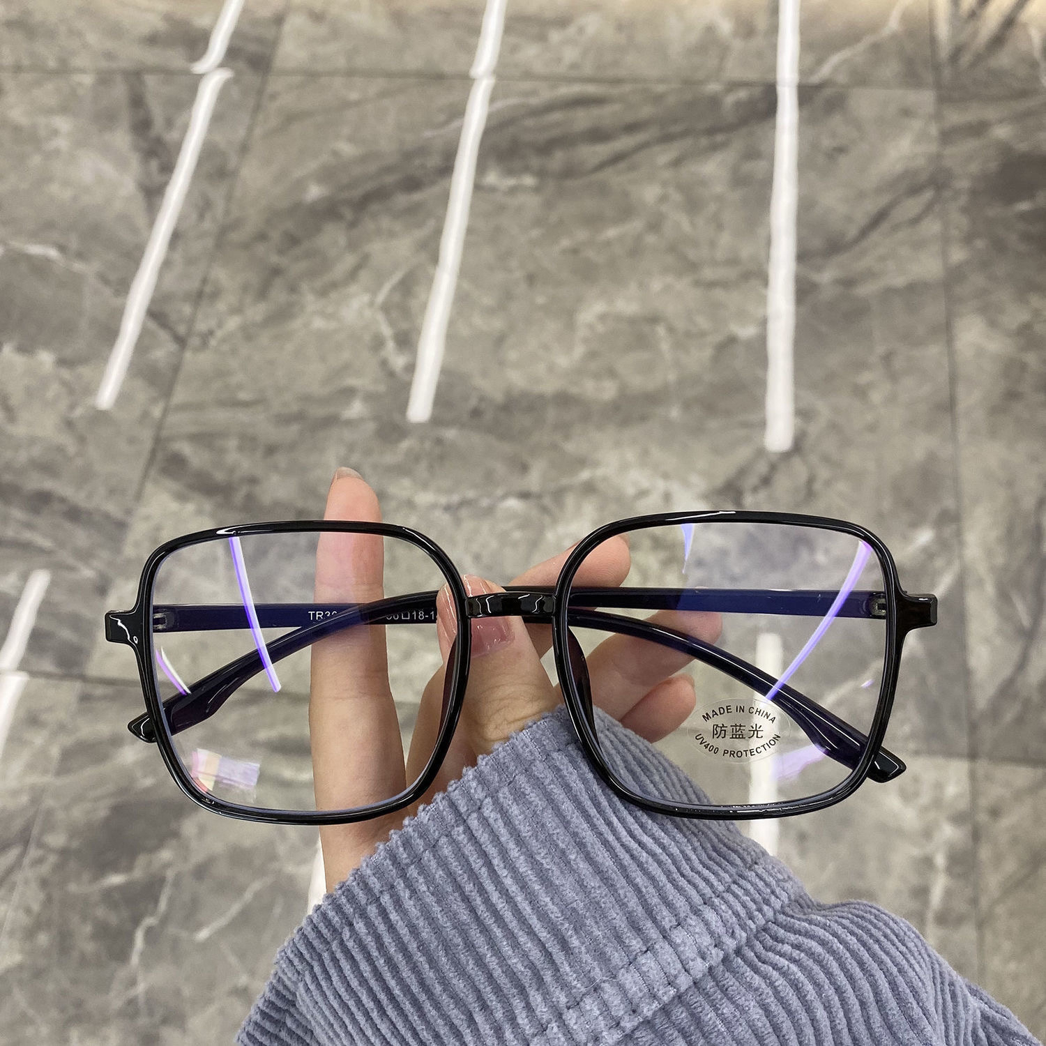 韩系方大框近视眼镜框女款超轻素颜镜片防蓝光配眼睛黑框框架