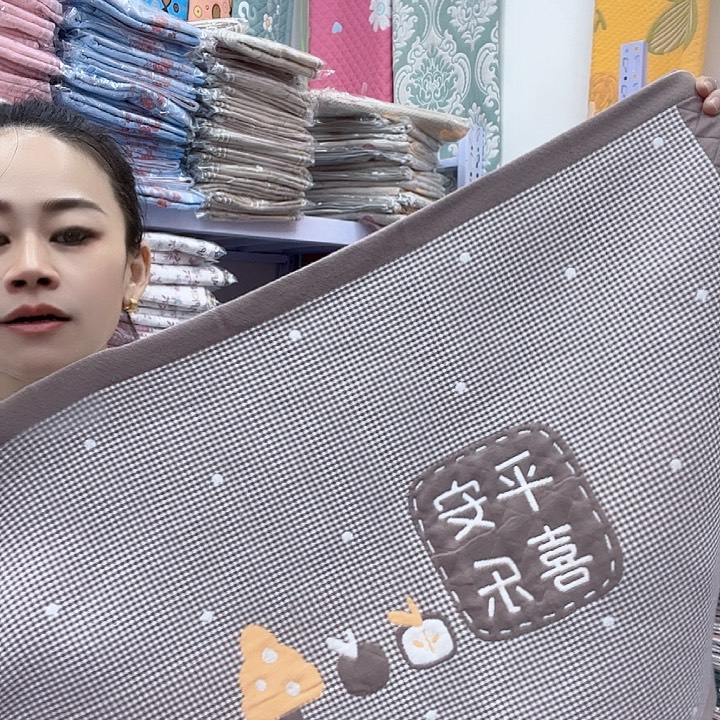 棉咖色平安喜乐棉