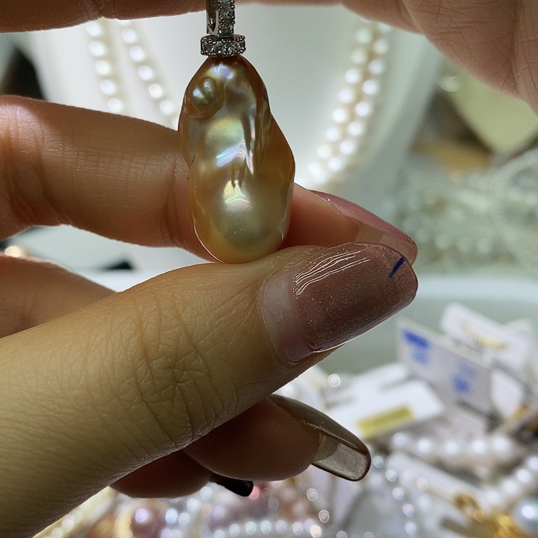 淡水珍珠耳钉银S925镶嵌