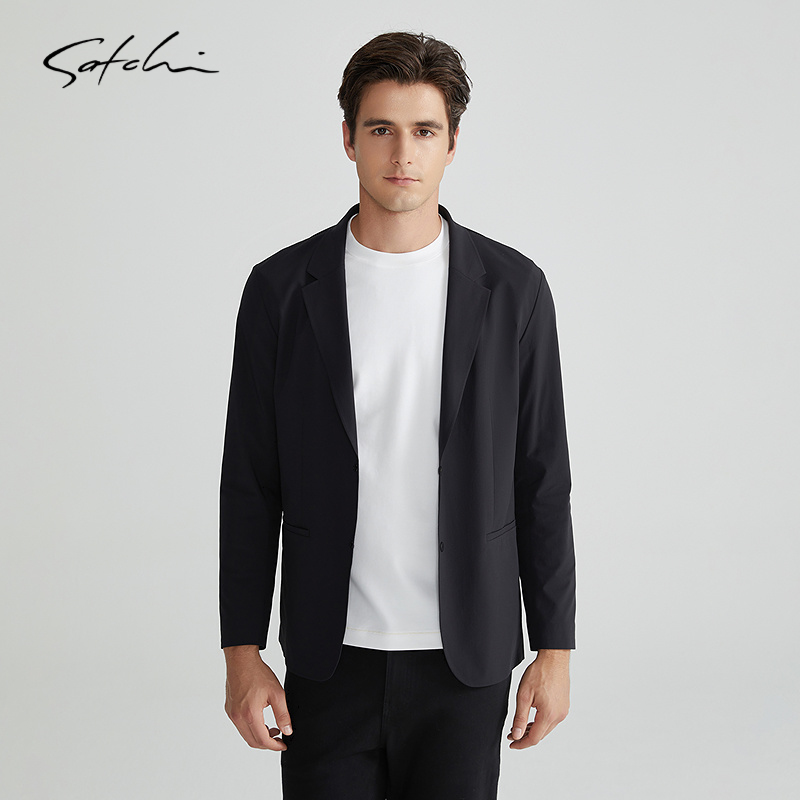 【无界小便西】SATCHI沙驰男装男士西服秋季新款休闲可运动西装外套