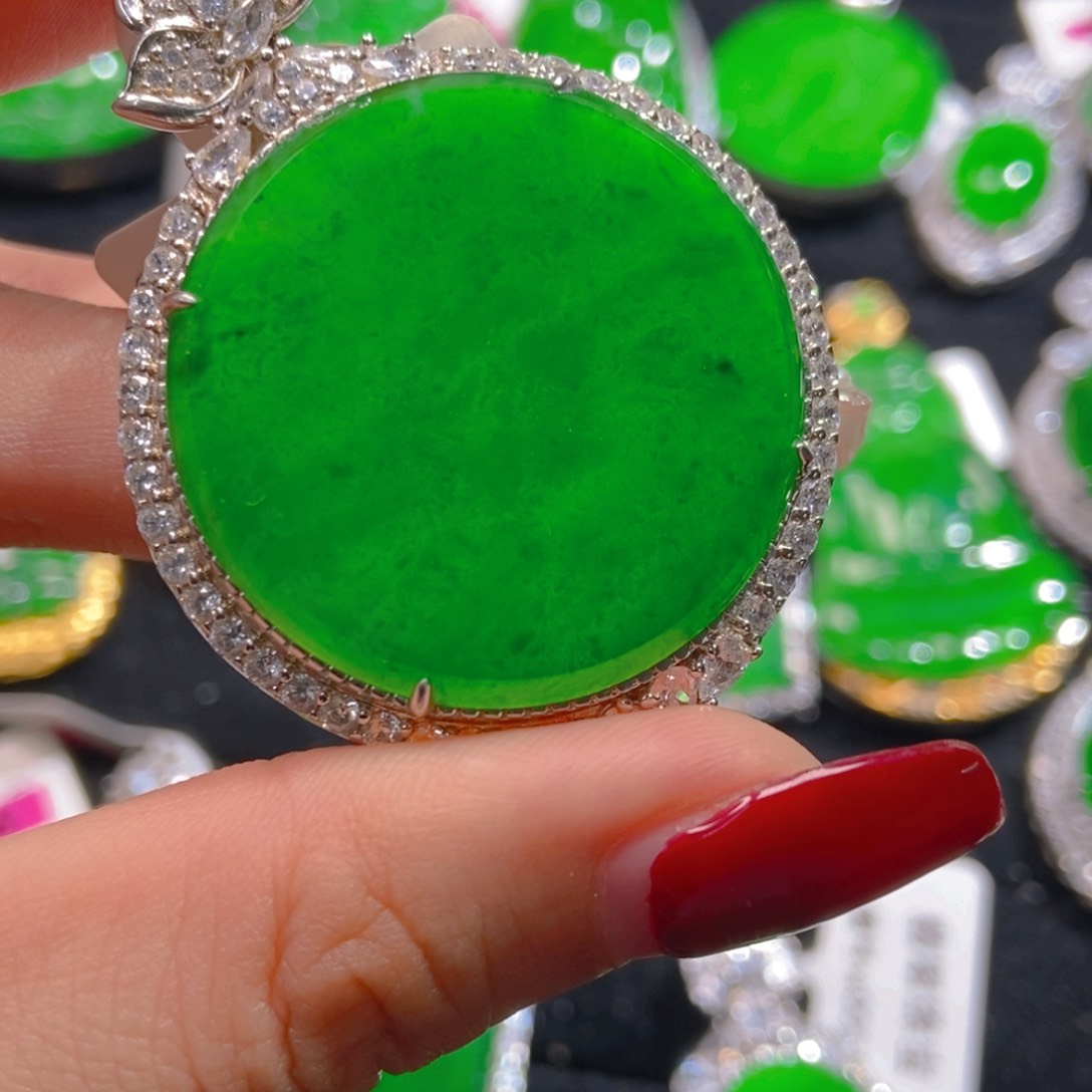 翡翠吊坠(不含链)银S925镶嵌