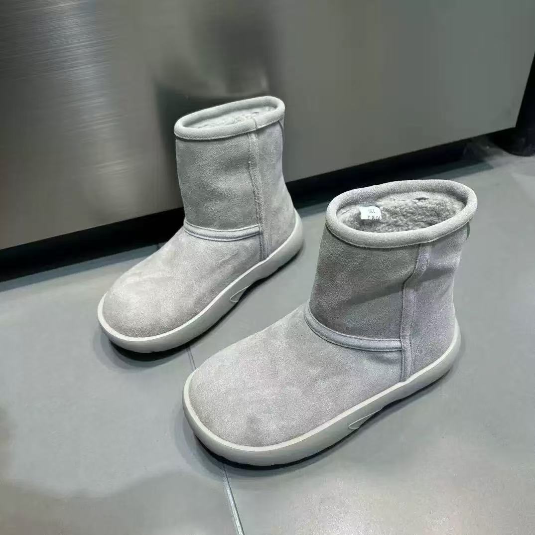 INS风时尚保暖圆头磨砂皮雪地靴时尚雪地靴冬季棉鞋