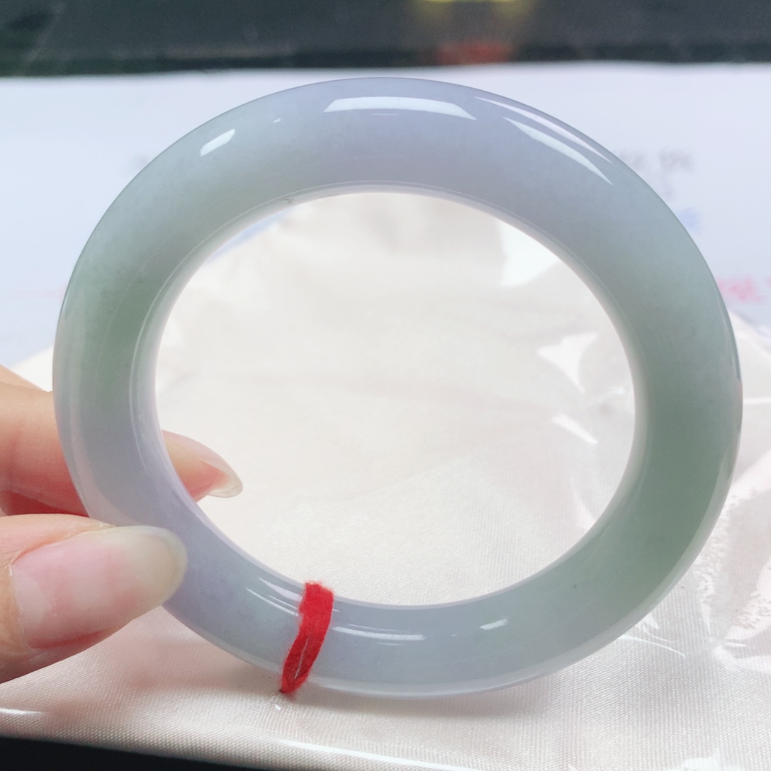 翡翠未镶嵌手镯翡翠54.4春彩圆条