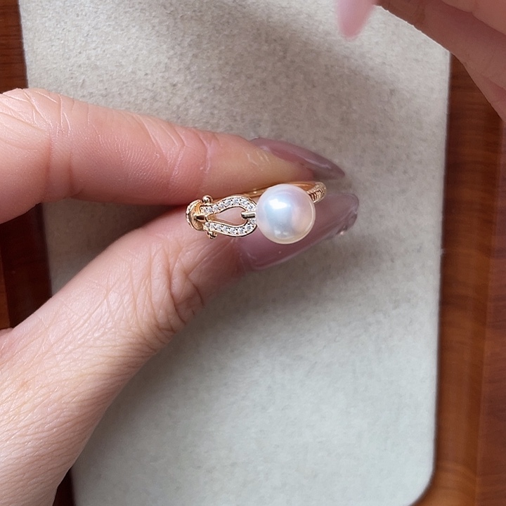 海水珍珠银S925镶嵌戒指
