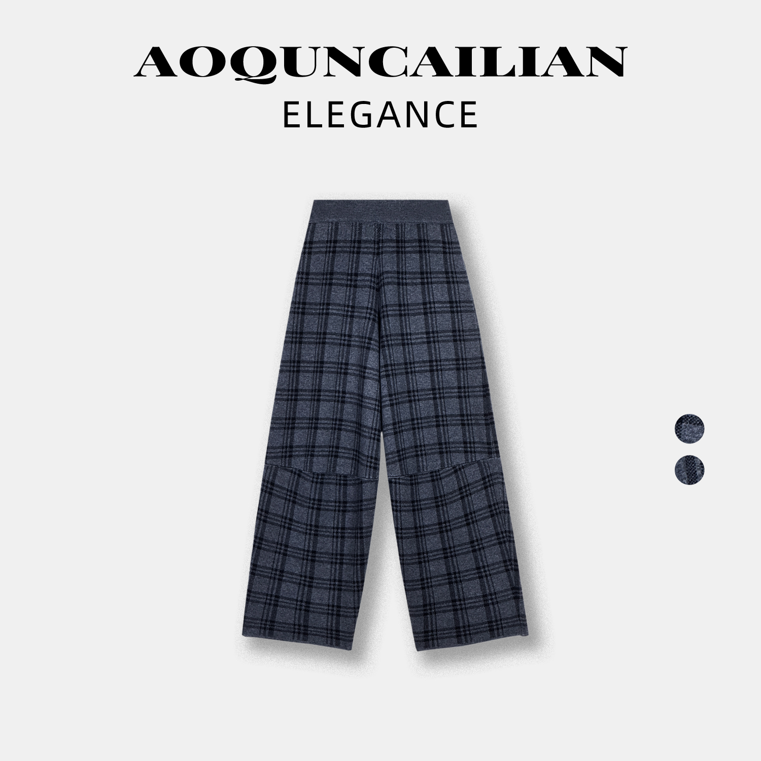 AoQunCaiLian不规则设计师款时尚格子裤-GG10133