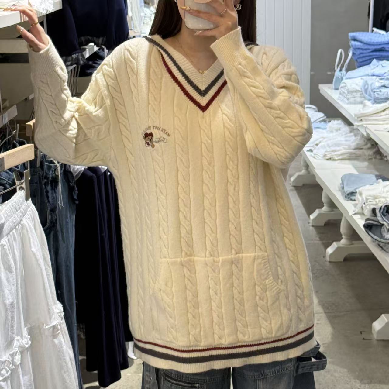 ANPK美式复古学院风毛衣AD142K7326