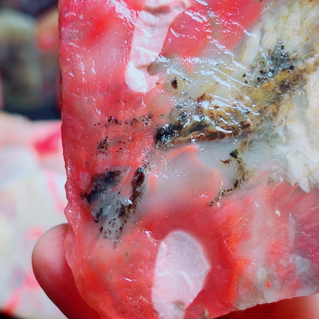 東***俞巴林石巴林石瓜瓤红鸡血石