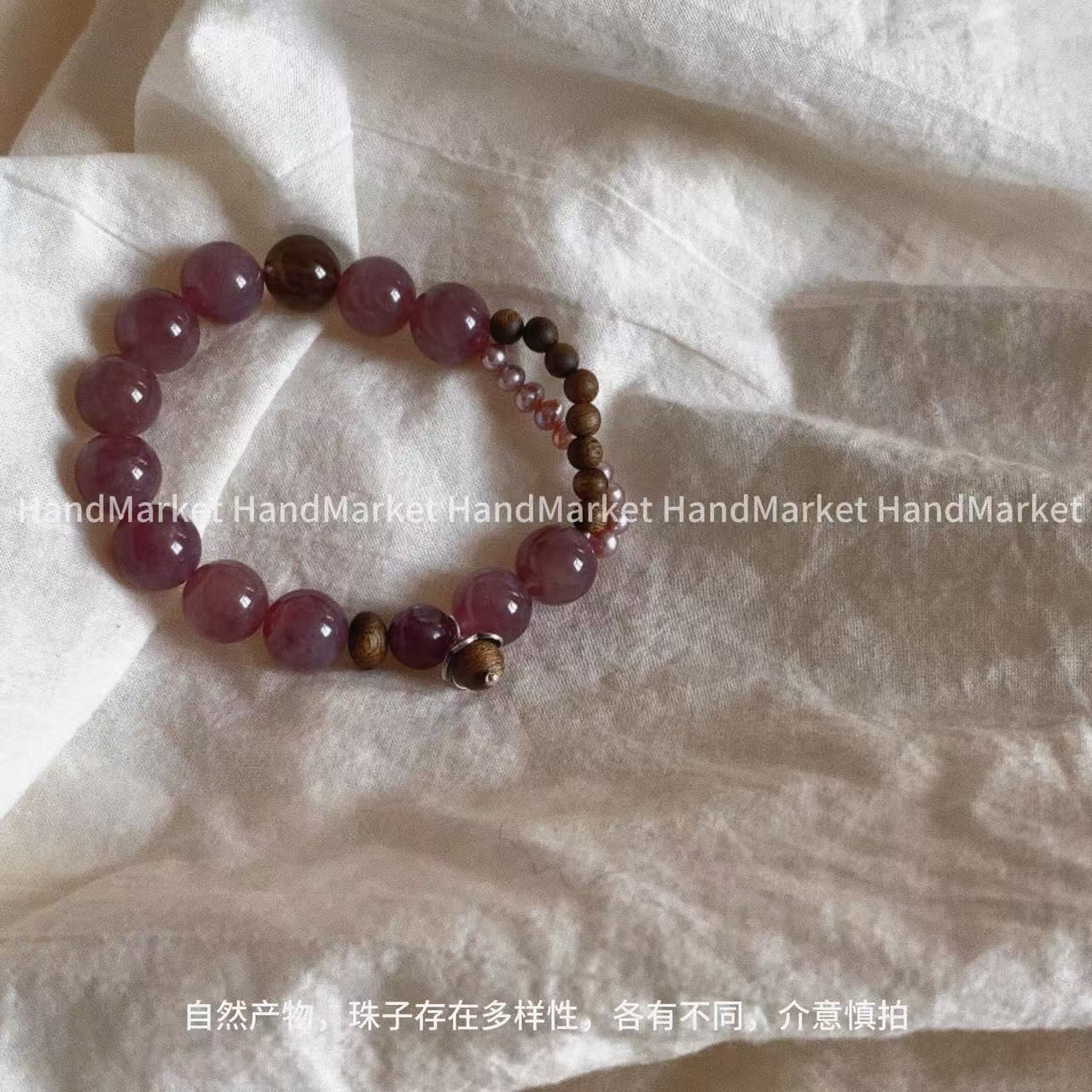 925银手链 JIUJIU【葡萄拼接双层珠珠】手工气质百搭复古法式1120