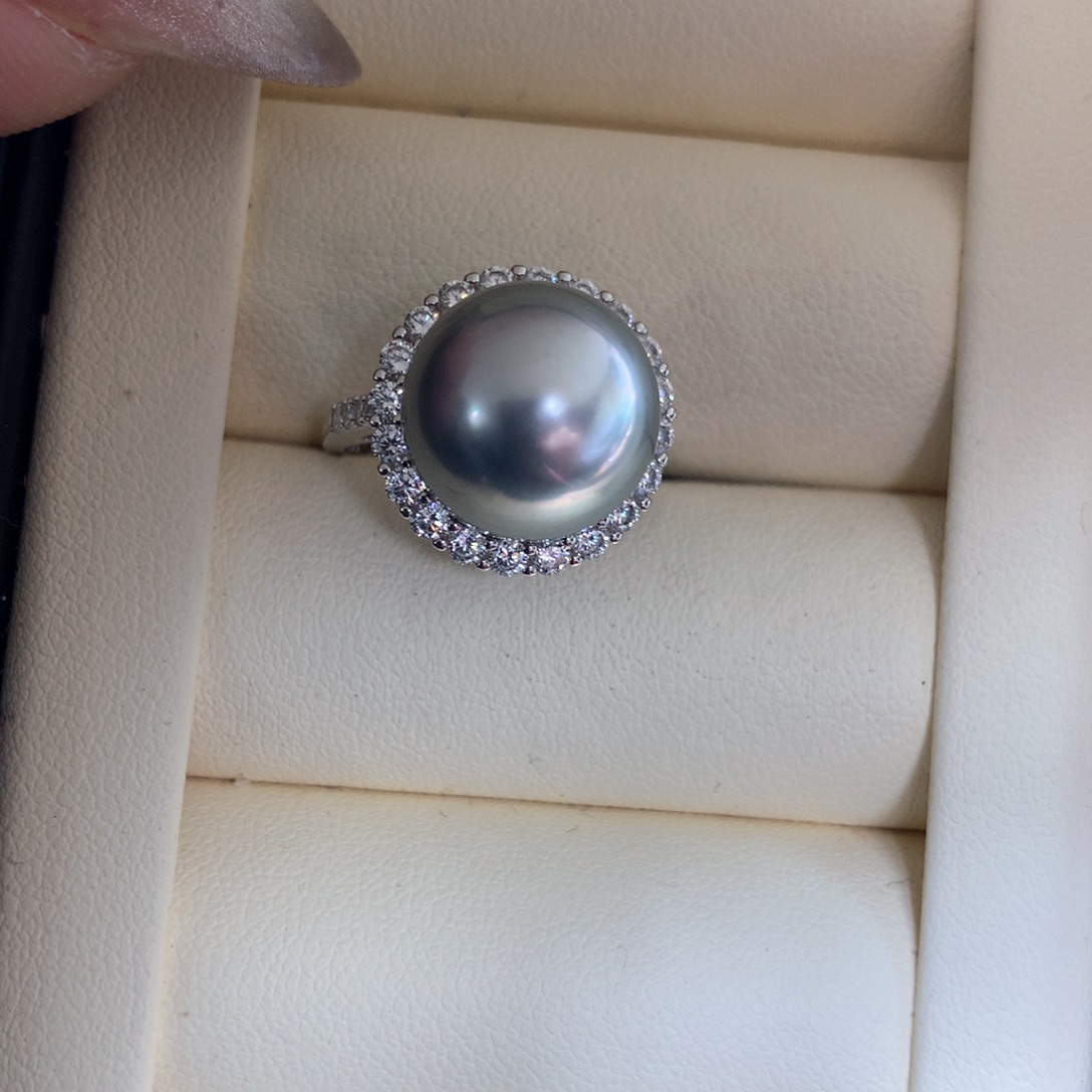海水珍珠戒指银S925镶嵌