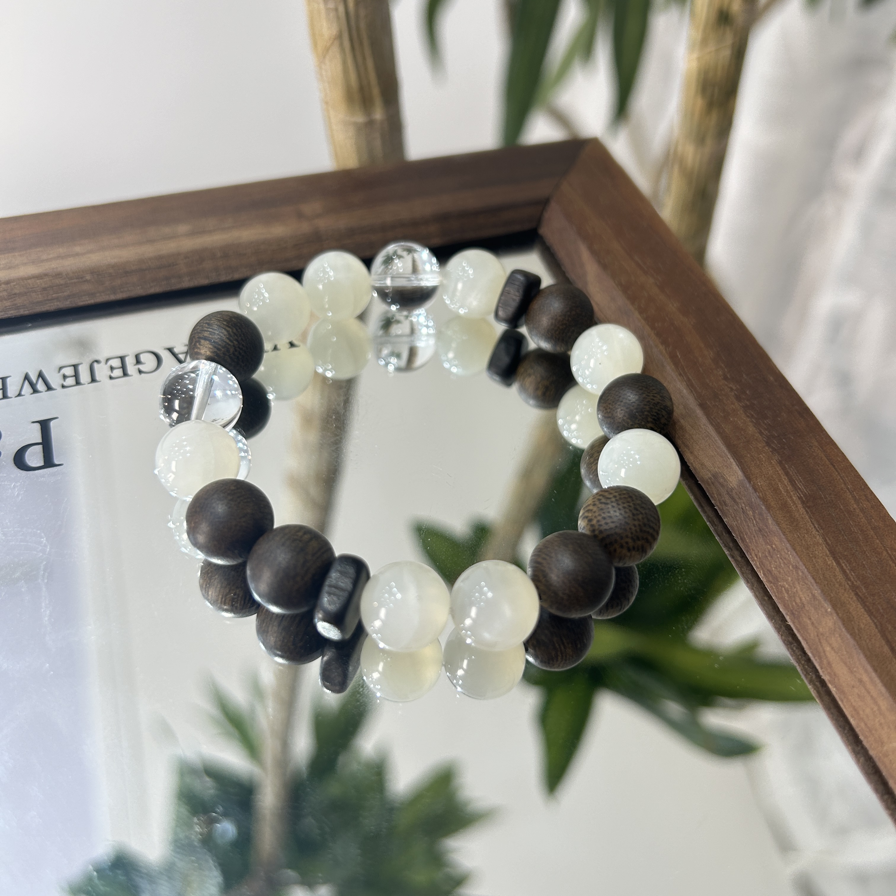 【白月檀】白水月光石沉香系列diy手串