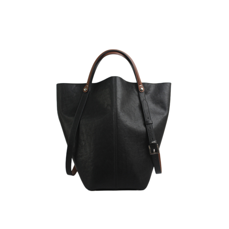 新款韩版小众设计手提包百搭腋下水桶包ZP412K2031-黑色