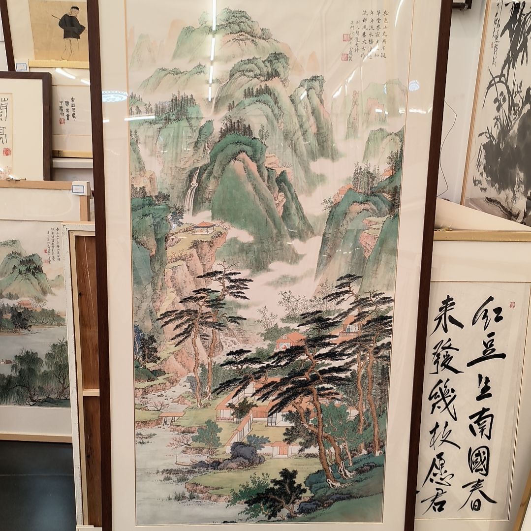 国画画作精品带框发8平尺