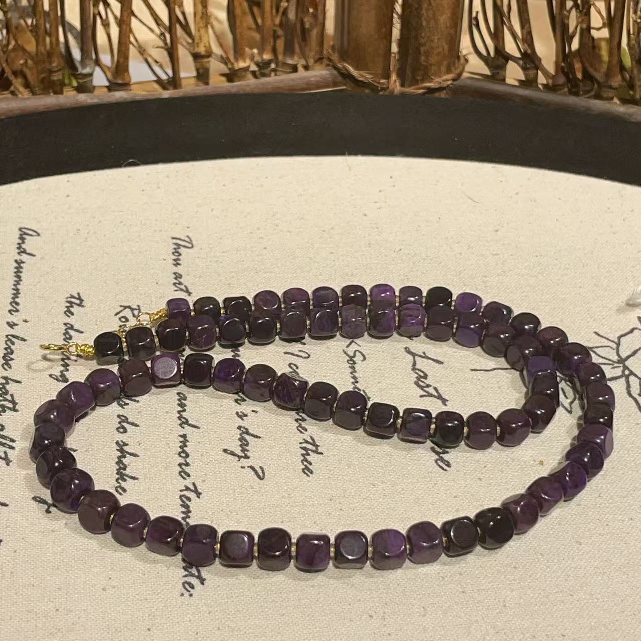 南非舒俱来帝王紫魔方项链/18k/45cm（闻笛）/AZB10372