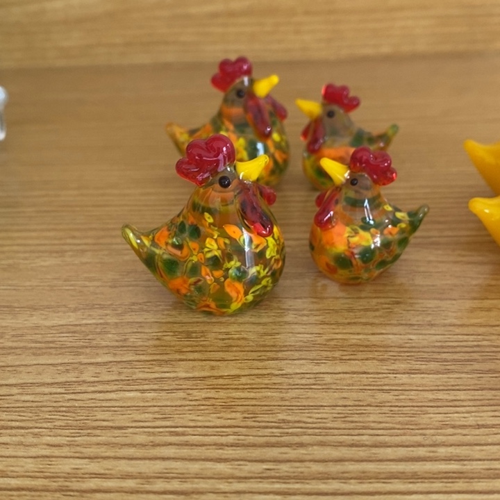 琉璃手工艺品咕咕鸡一对