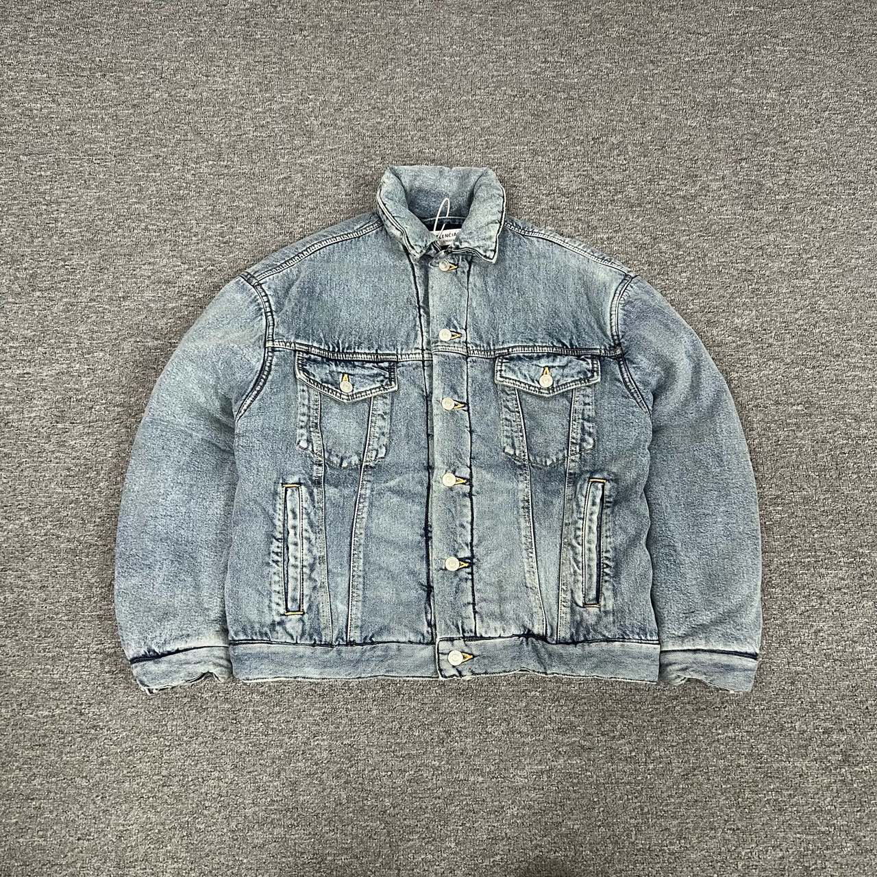 99新 Balenciaga/巴黎世家 水洗牛仔 棉服 34码