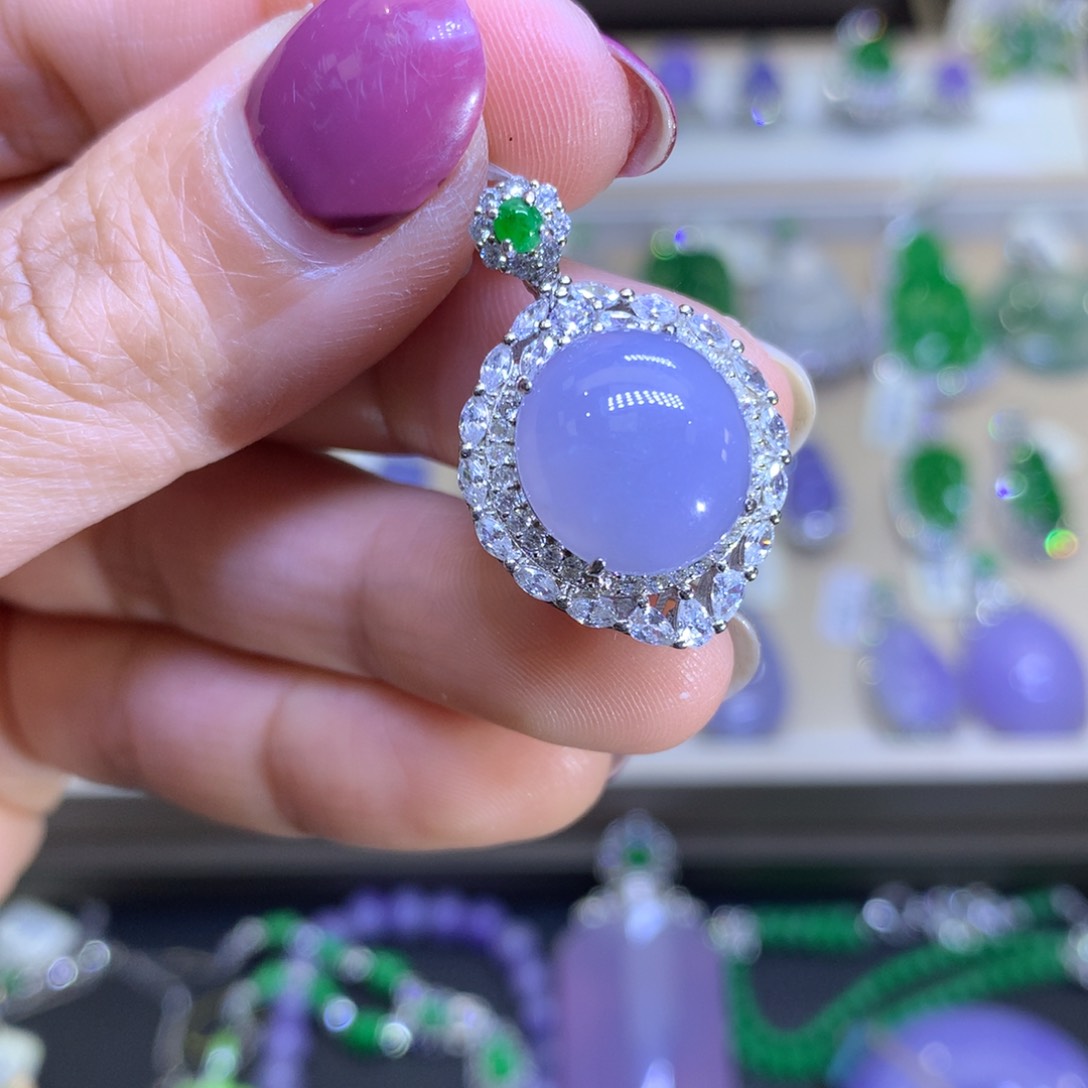 翡翠戒指银S925镶嵌翡翠