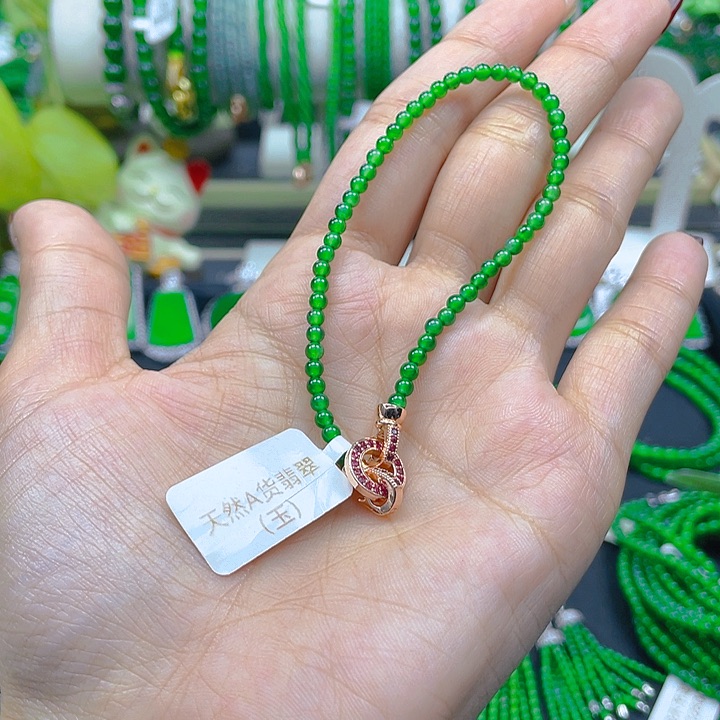 翡翠手链未镶嵌Y****_圆珠手链