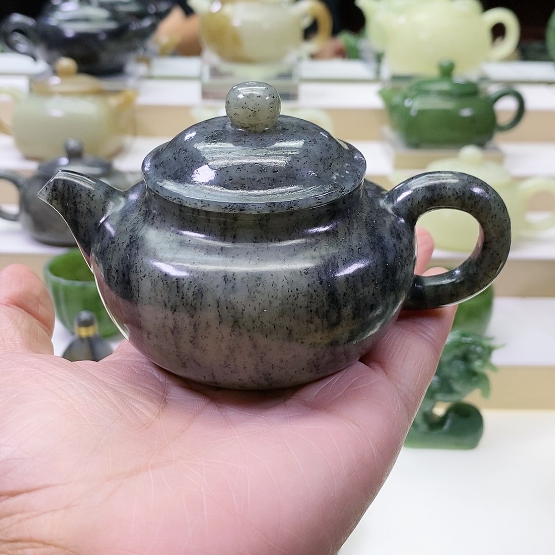 和田玉未镶嵌挂件攸*༌茶壶