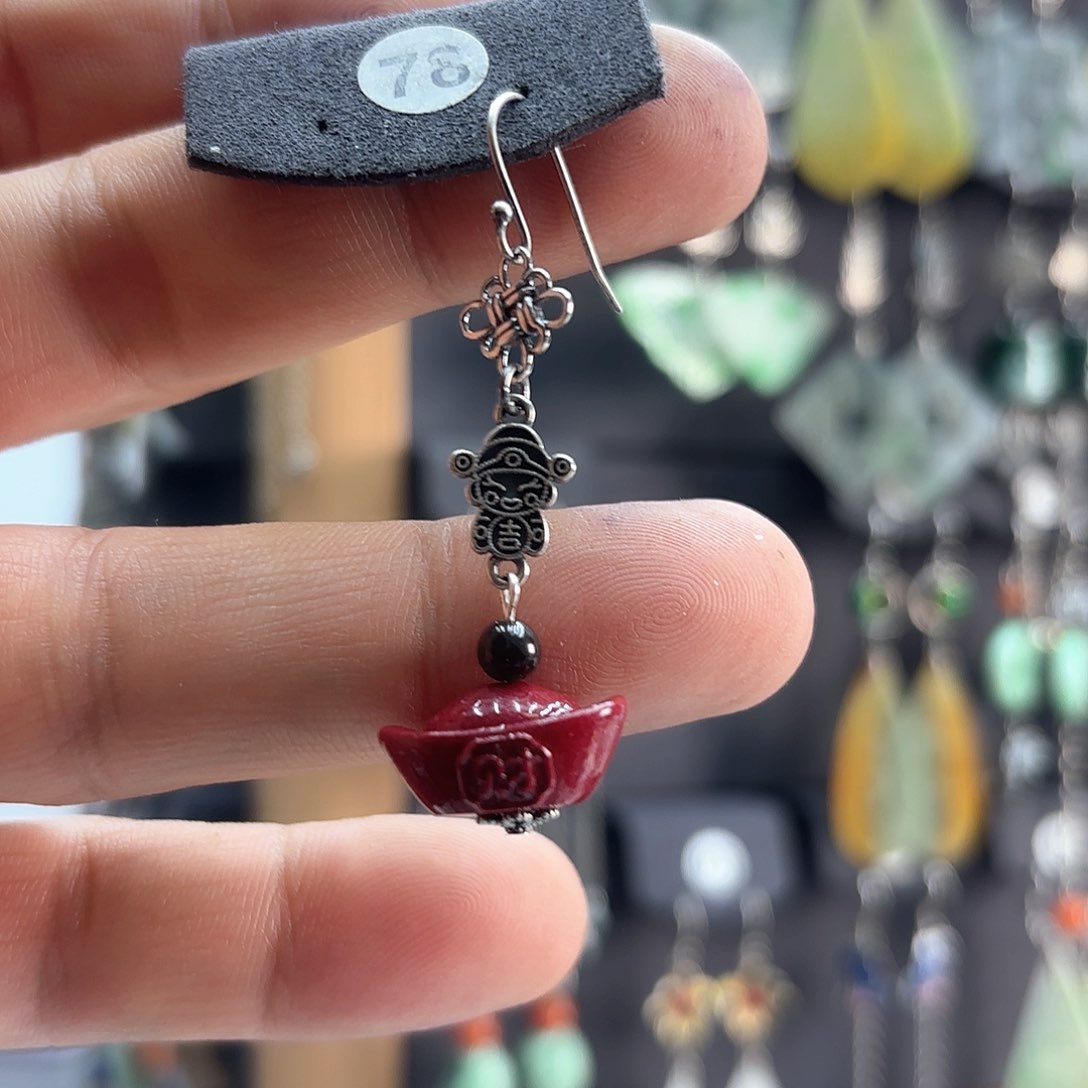 翡翠耳饰银S925镶嵌゜****。