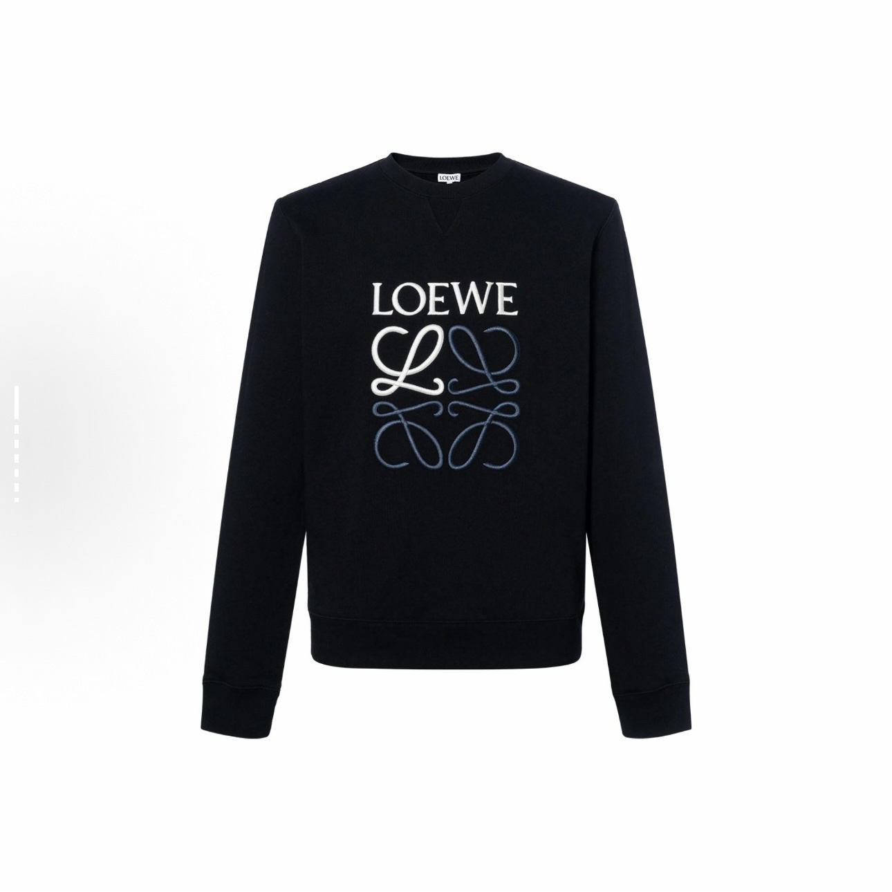 未使用 LOEWE/罗意威 棉质圆领字母刺绣卫衣 男女同款 黑色