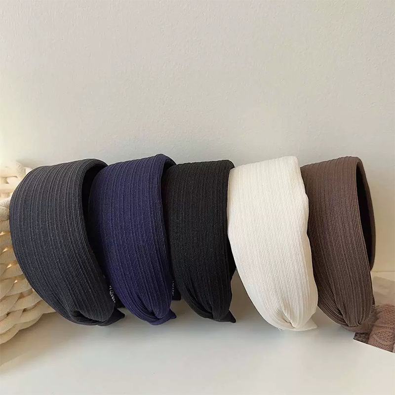 条纹加厚针织宽边发箍女秋冬高级感增高颅顶压发头箍百搭发卡头饰