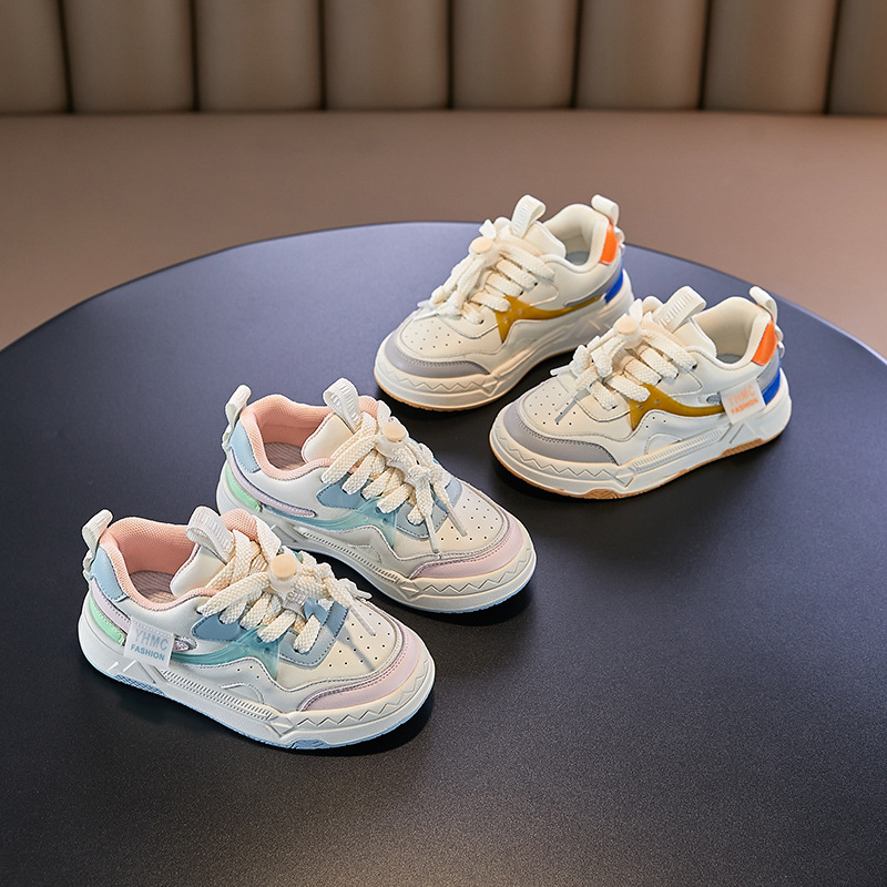 儿童真皮运动鞋2025春秋新款女童牛皮休闲鞋防滑板鞋加绒棉鞋男童