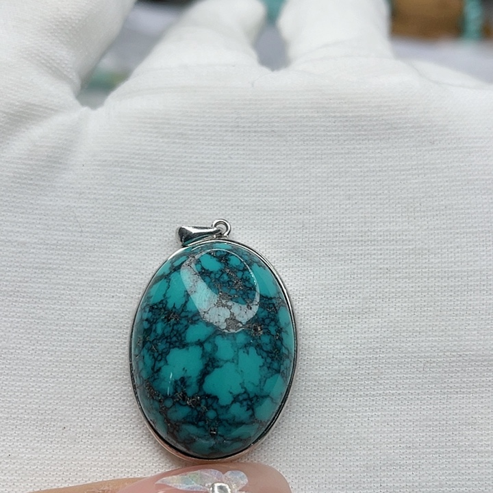 绿松石珠宝奇石银S925镶嵌