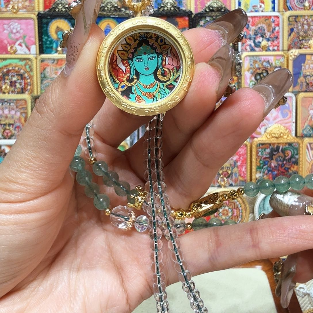 吊坠热贡纯手绘唐卡非遗文化