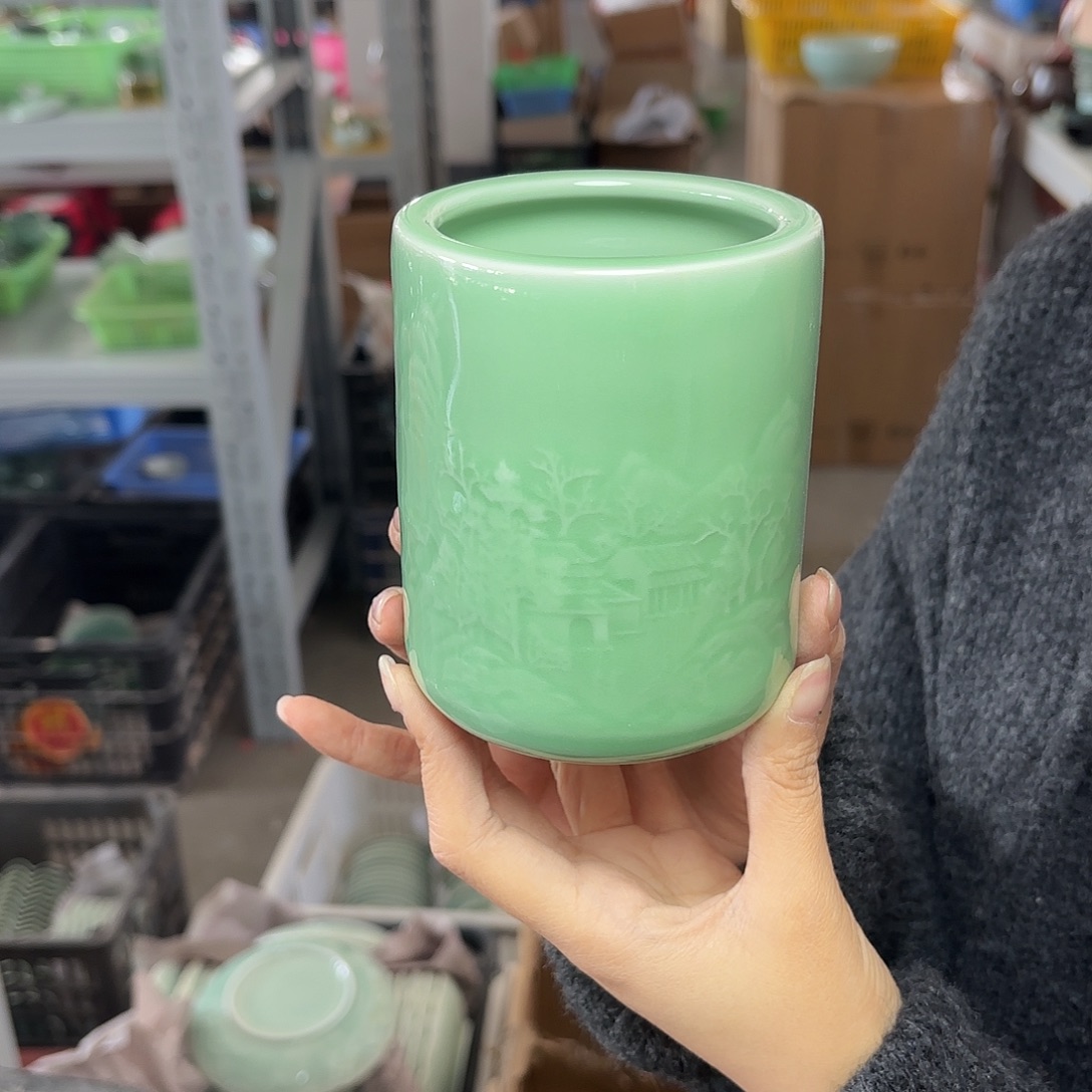 龙泉云间青瓷小米茶器