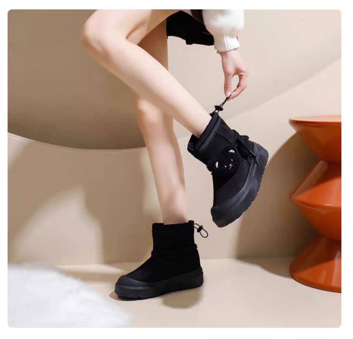 厚底雪地靴女2025冬季新款加绒加厚防滑保暖百搭爆款棉鞋短靴