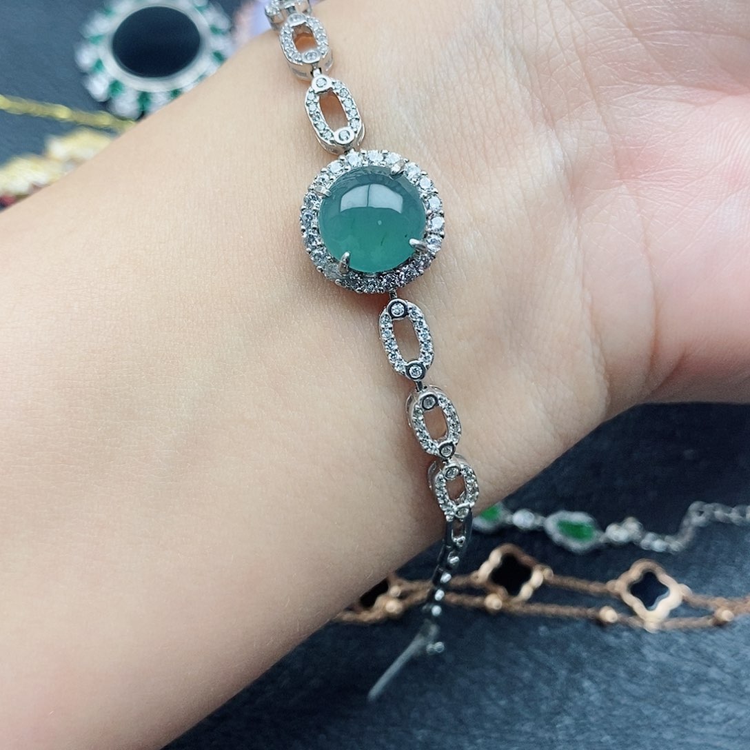 翡翠戒指银S925镶嵌1111111