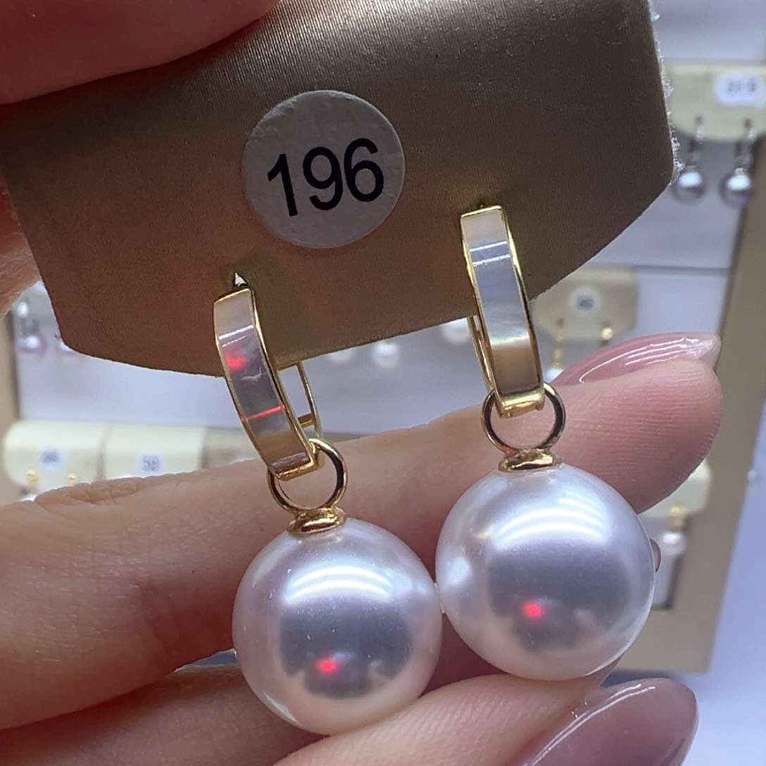 银S925镶嵌淡水珍珠耳饰
