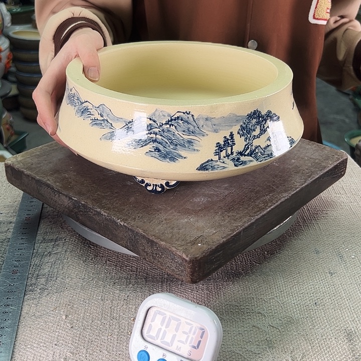 竹***鱼泳坤堂石湾花盆陶瓷