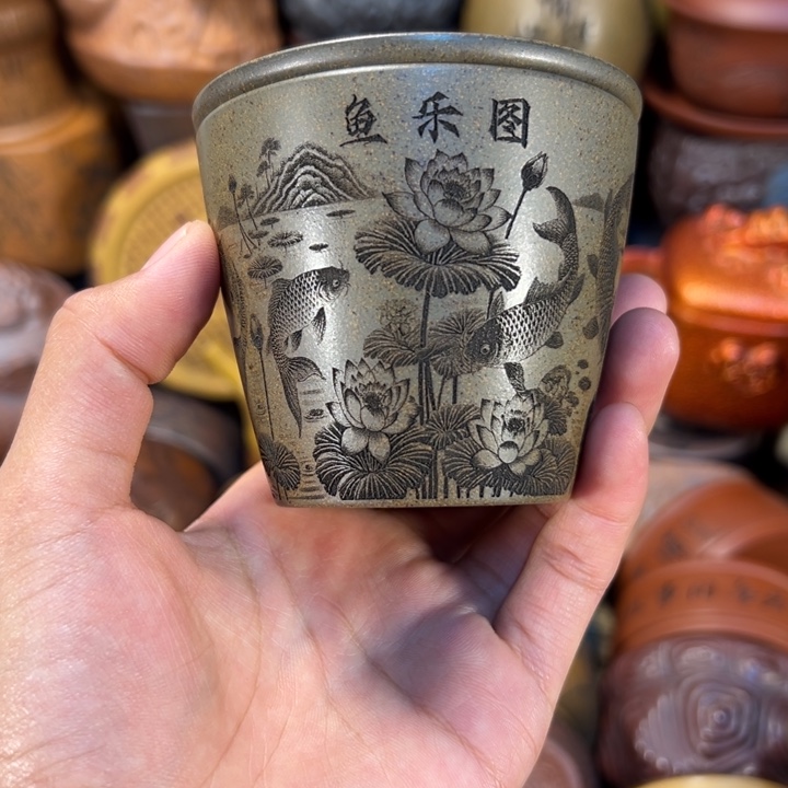 茶杯紫砂宜兴紫砂杯子
