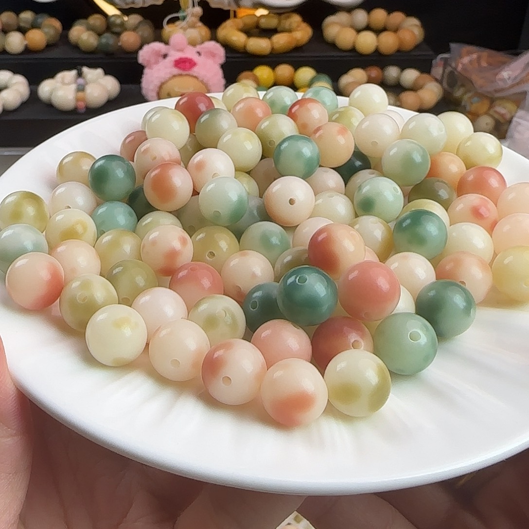 菩提根/象牙果手串卡12三花果冻圆100卡牌➕20备珠