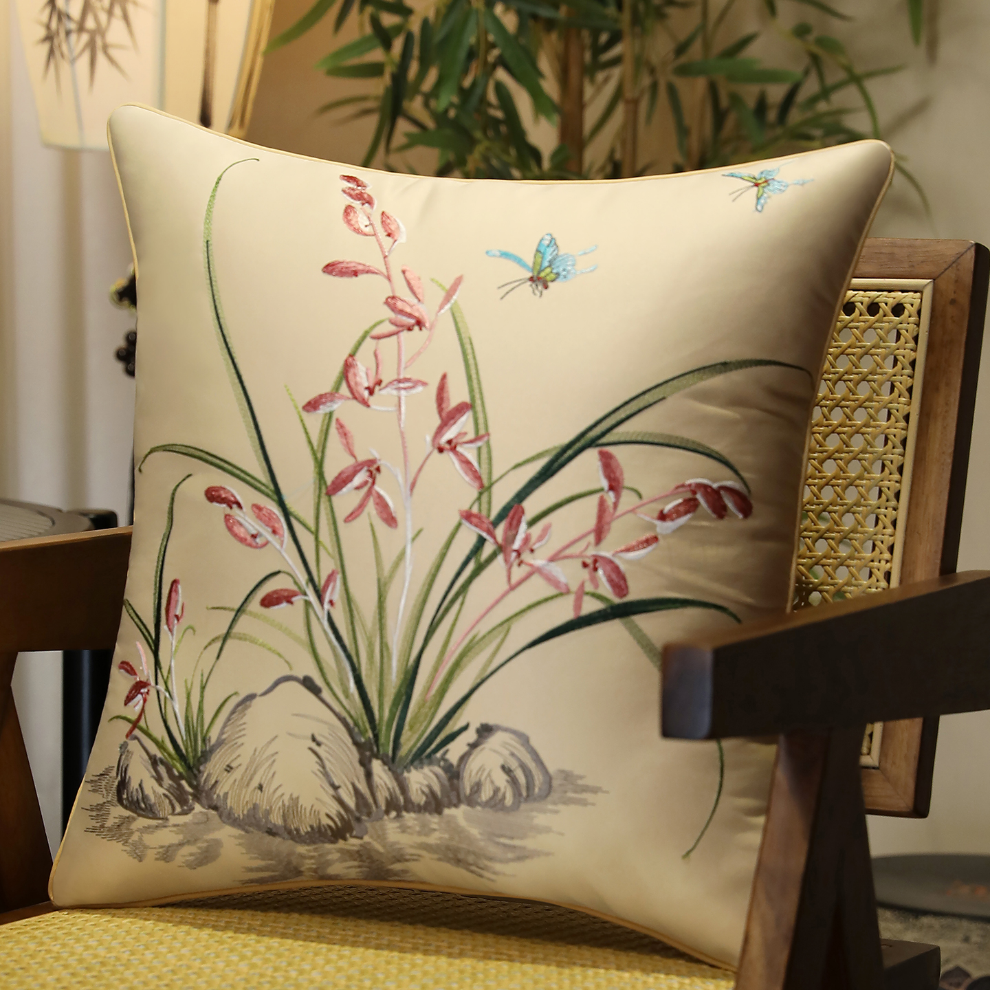 新中式沙发抱枕腰枕汽车靠垫腰垫茶椅靠枕座椅靠背垫套长方形靠枕