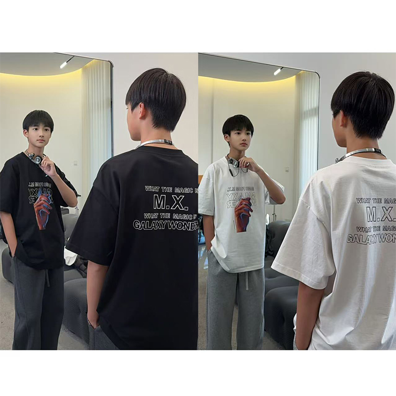 XT1807小赖家青少年2026新款春夏短袖T恤男大童宽松上衣炸街潮牌