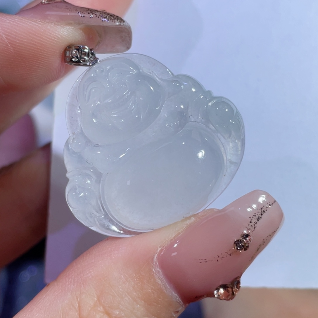 翡翠颈饰18K金镶嵌佛公