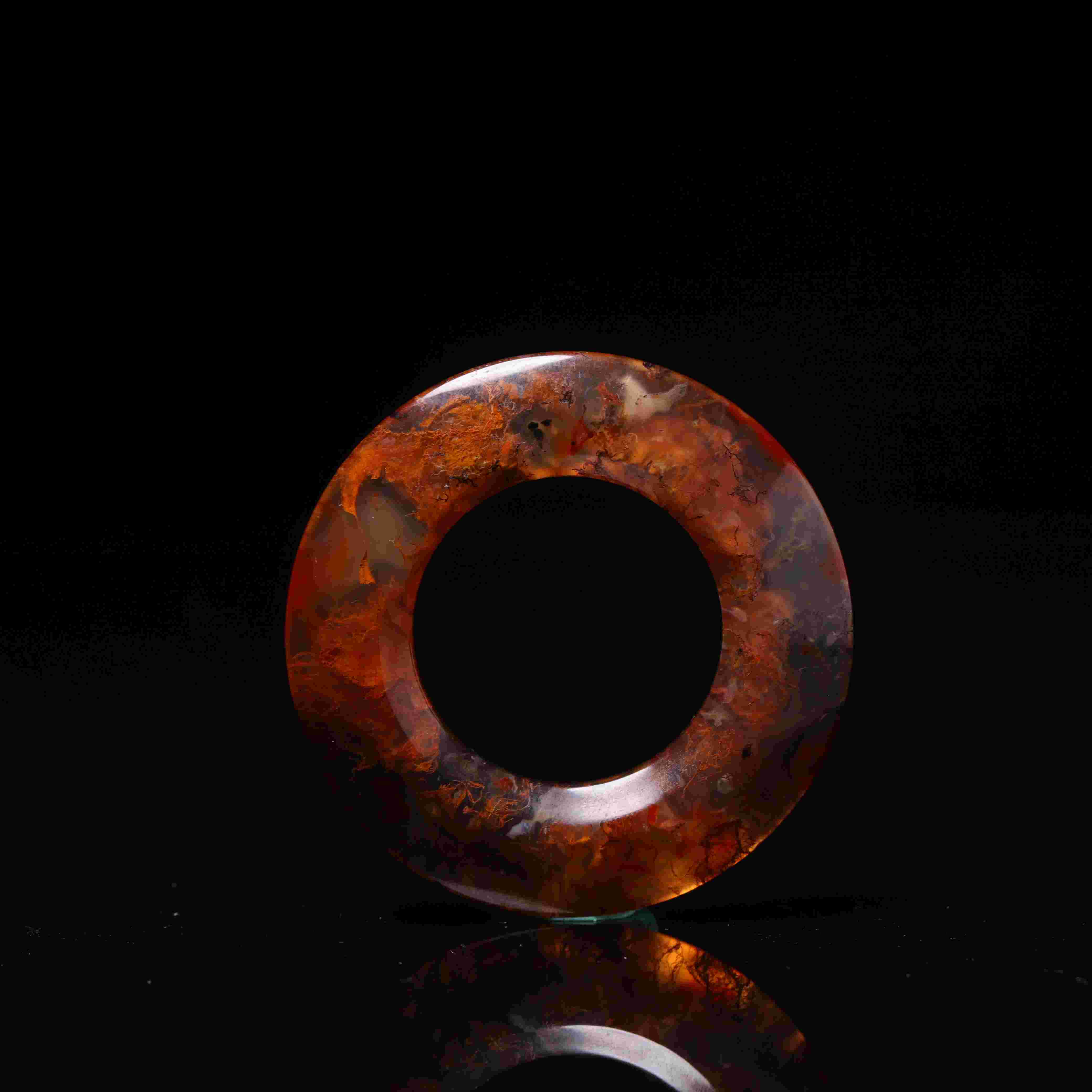 明代天然玛瑙环配饰2342