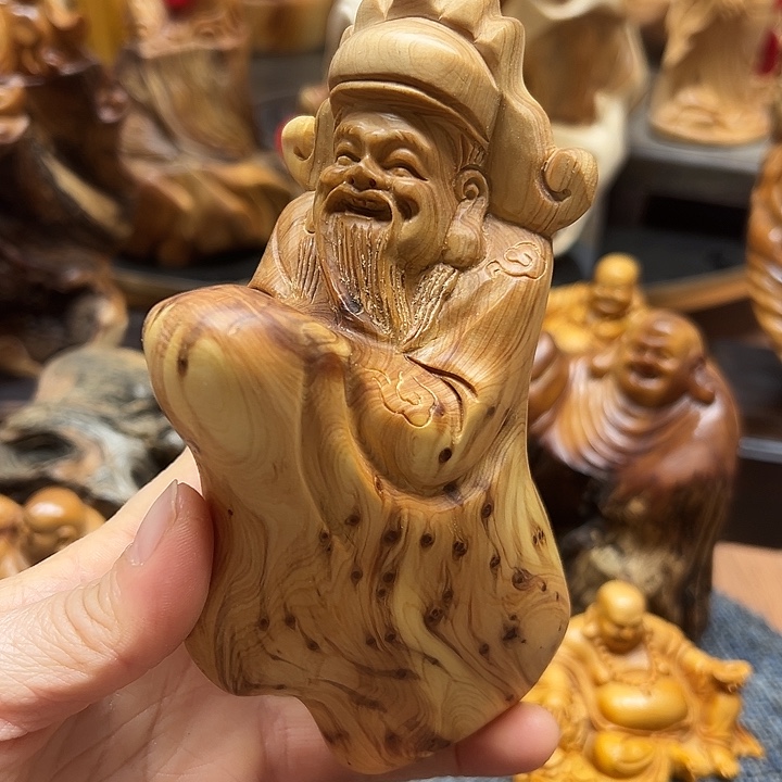 柏木太行崖柏手把摆件