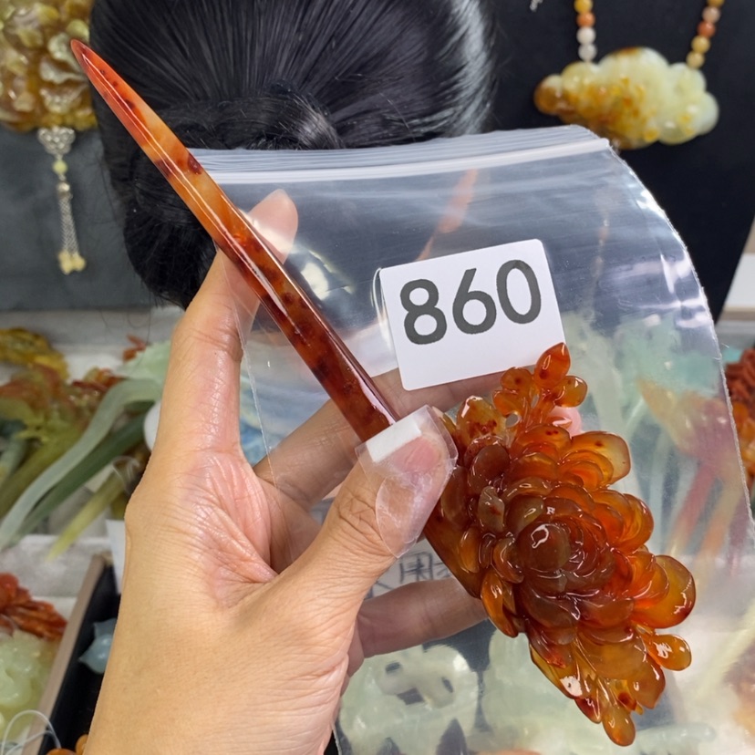 【闪购商品】岫玉发饰未镶嵌刘*