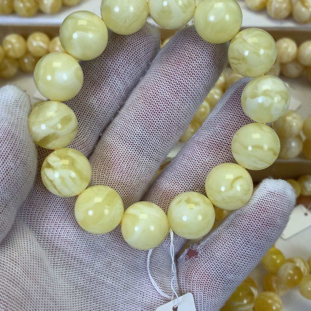 蜜蜡未镶嵌手串30克 15加 乌料浓实蜡