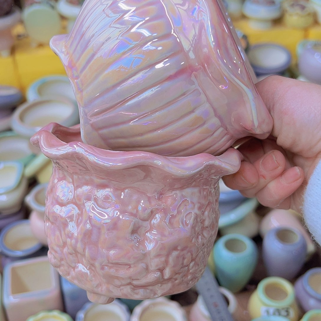 红陶陶瓷花盆当场满12包邮