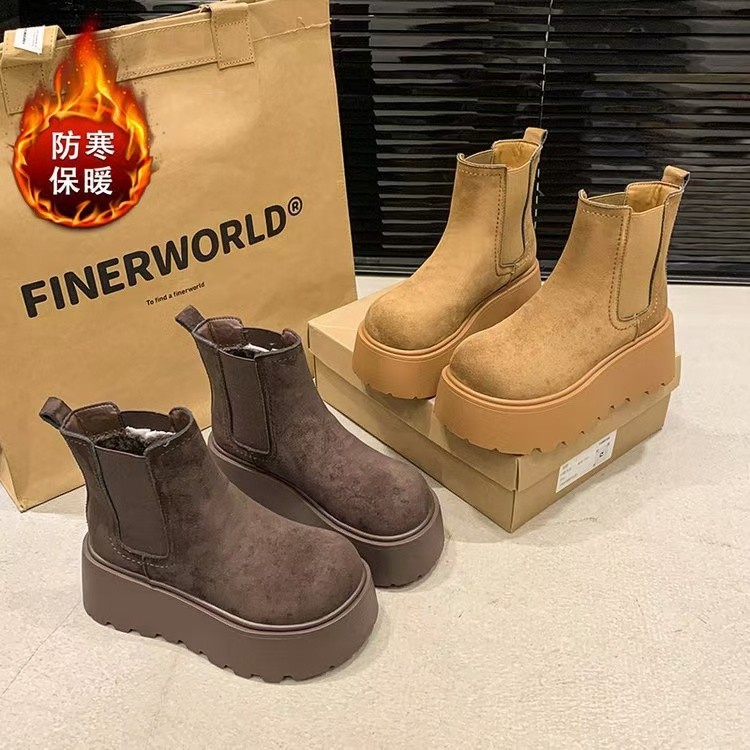 小个子7cm增高厚底雪地靴女2025冬季加绒百搭休闲雪地靴