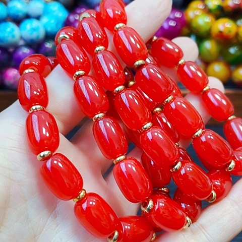 手饰玛瑙未镶嵌鸽血红1014