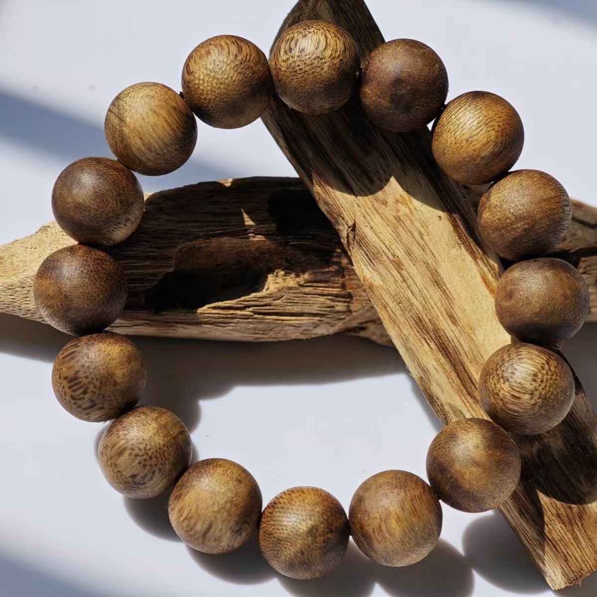 沉香14mm绿奇楠沉香手串天然种植棋楠念珠文玩多样性发一