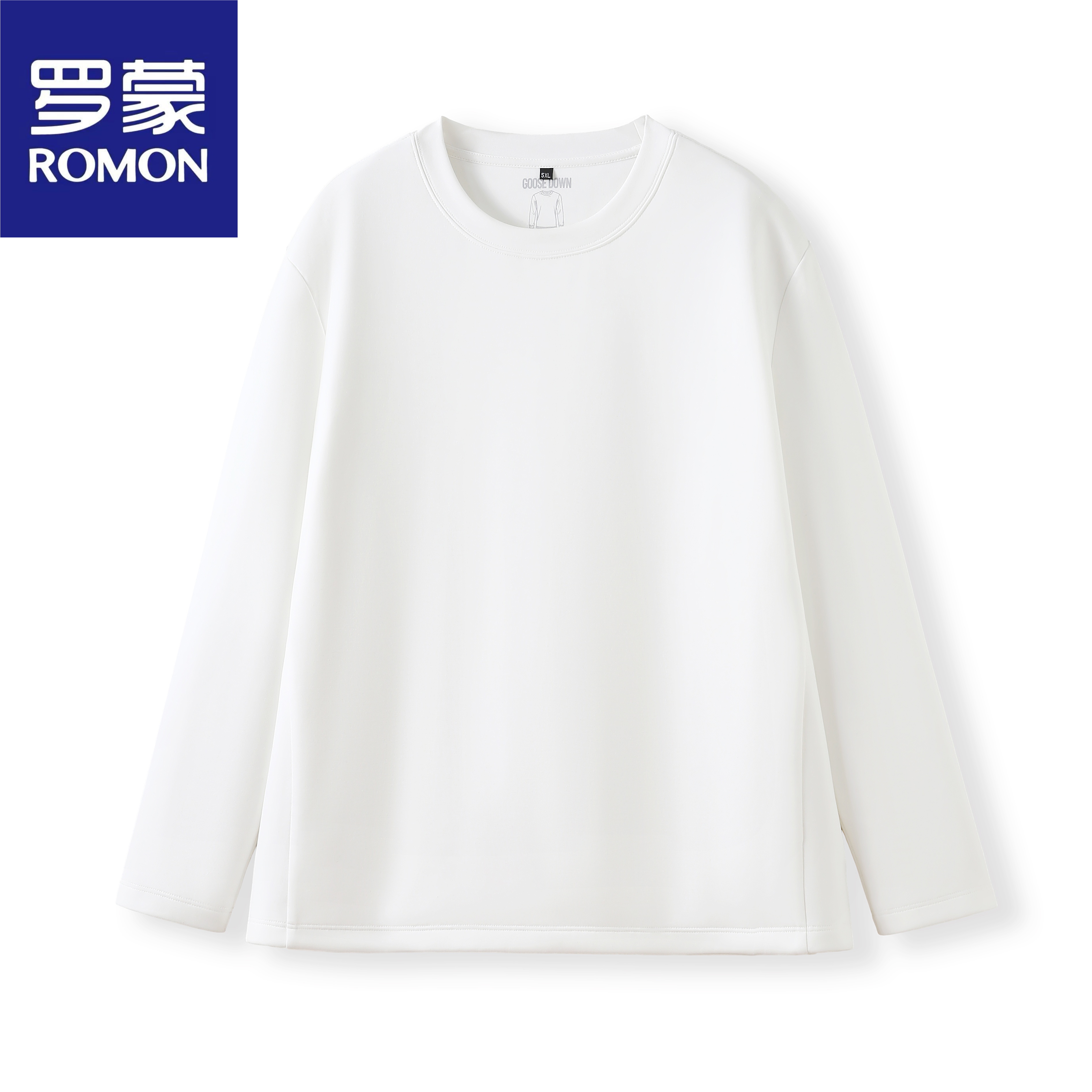 Romon/罗蒙秋冬圆领新款鹅绒保暖长袖T恤
