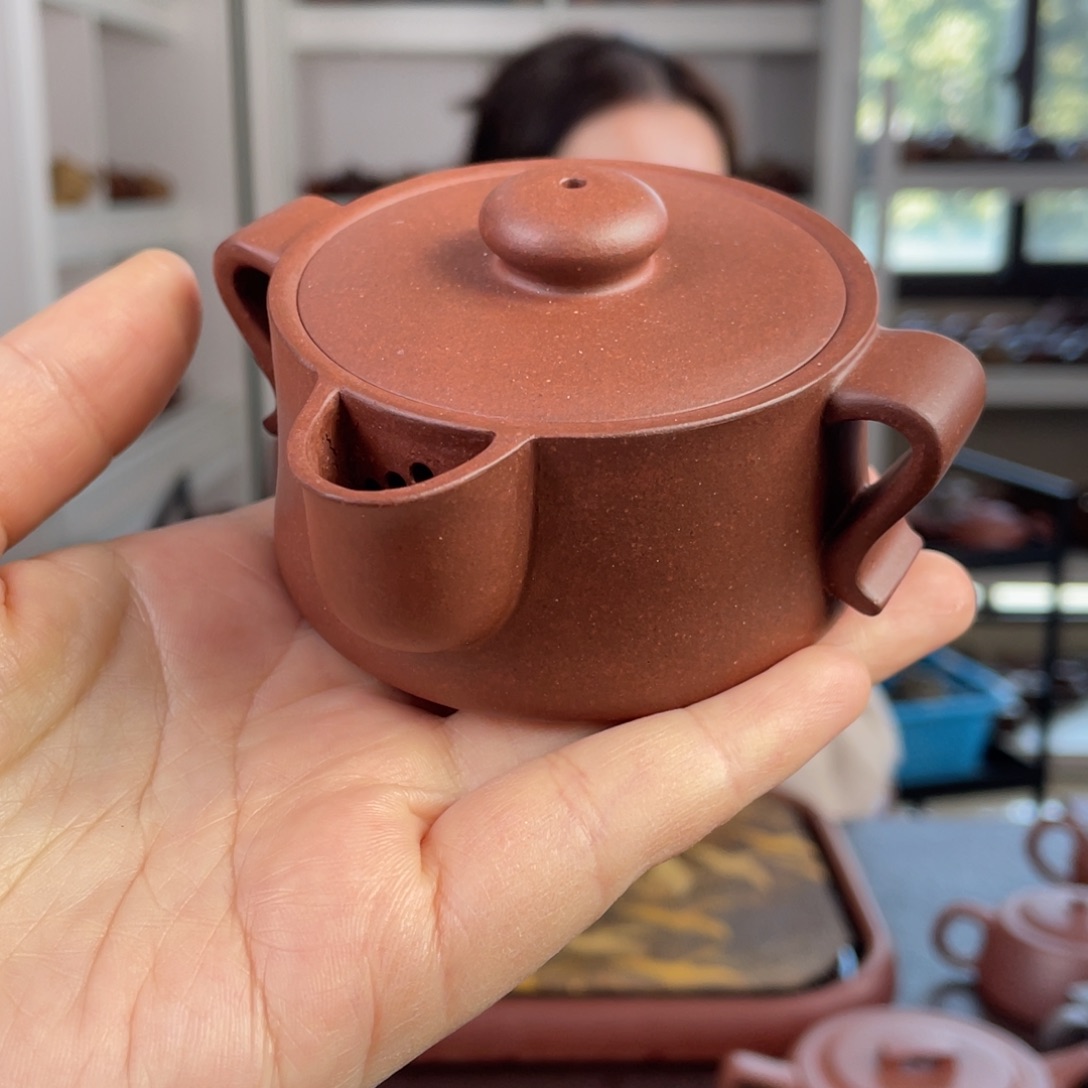紫砂茶壶底槽清手抓壶130cc
