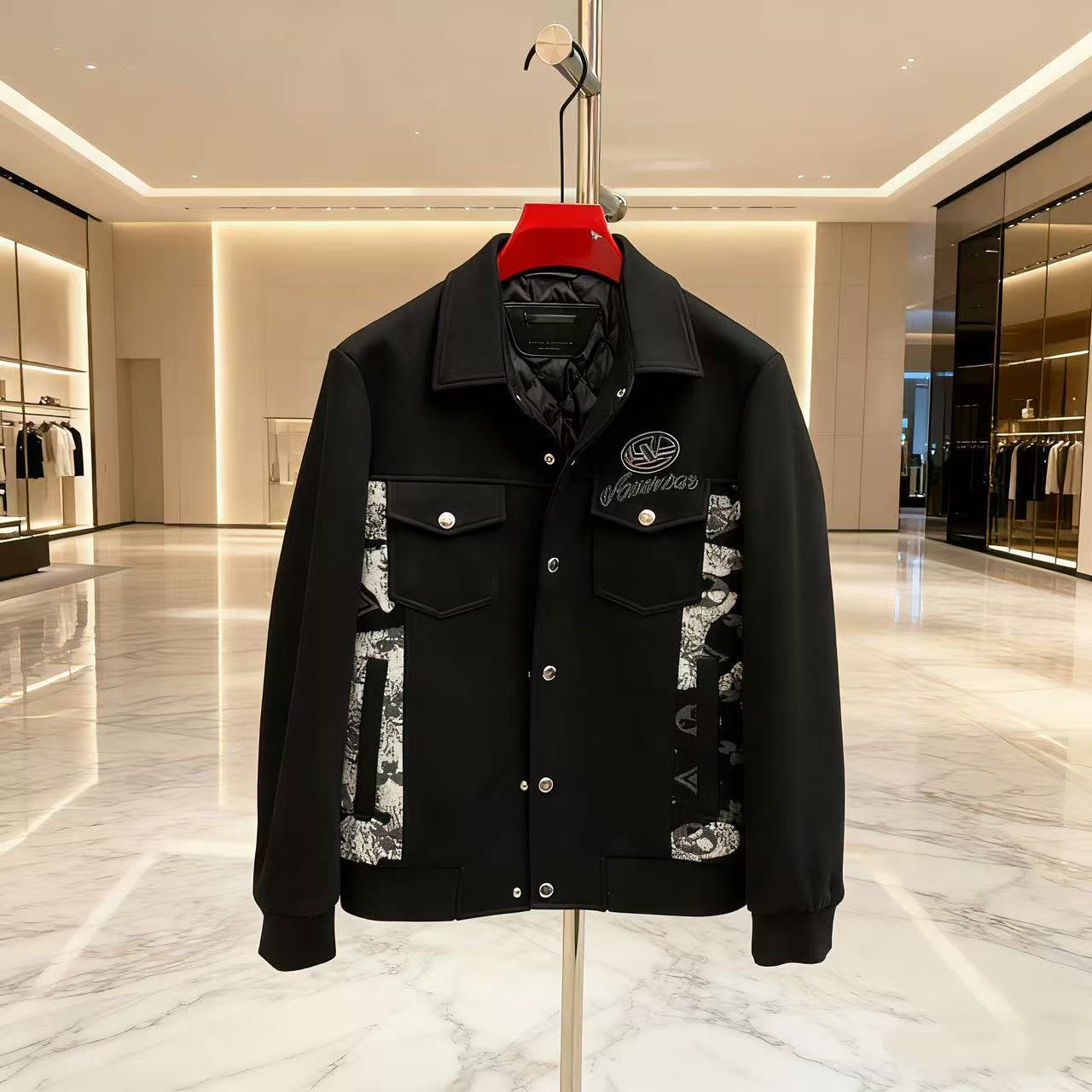 欧品男士秋冬新款个性潮流外套时尚经典加厚保暖休闲夹克 8316