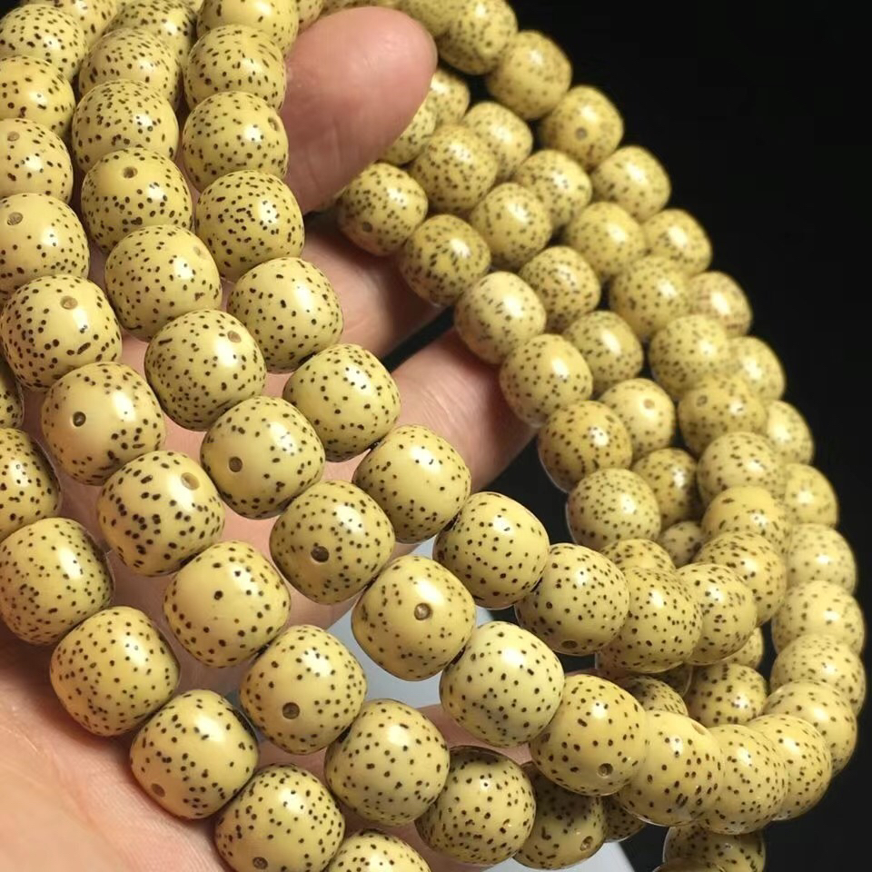 星月鸡油黄脖挂108*9mm原星月菩提子海南